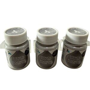 Stencil Acrylic Paint Silver 2 Fl Oz Non-Toxic No Drip Full Coverage 3 Pack